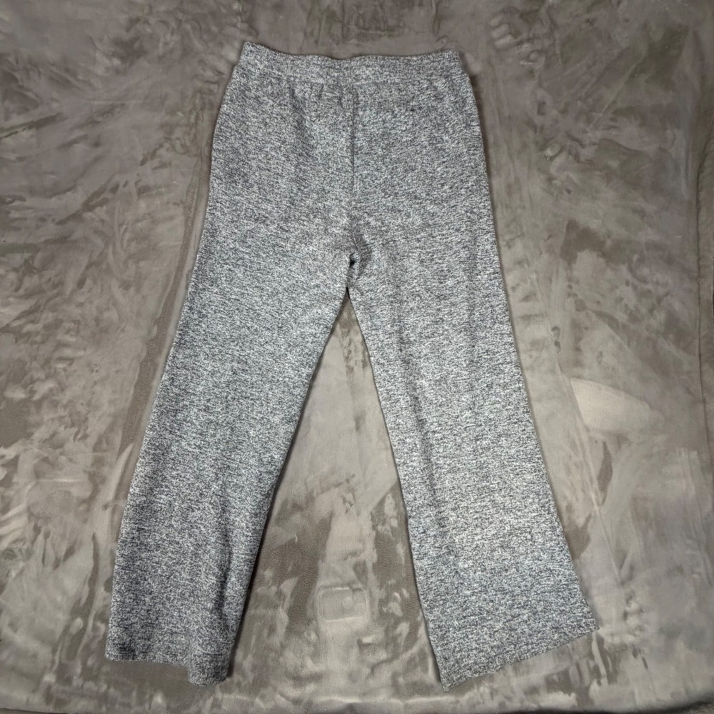 Ruby Rd Grey Marl Knit Wide Leg Pull On Lounge Pants Pintuck Front Womens Small - Picture 2 of 3